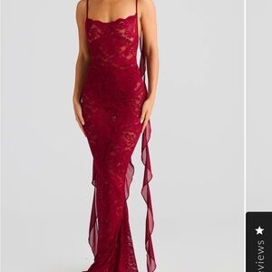 Red lace dress! Melani the label